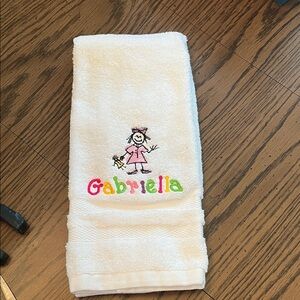 Personalized White Towel with Colorful Embroidery
